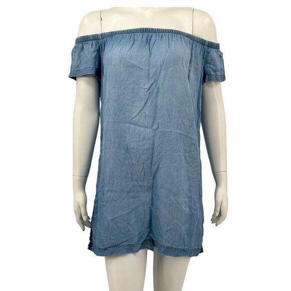 Bella Dahl Dresses & Skirts - Bella Dahl Anthropologie Dress Womens XS Chambray Off the Shoulder Mini Beachy